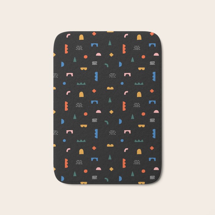 Colorful abstract geometric shape art pattern Bath Mat Gallery Image 1