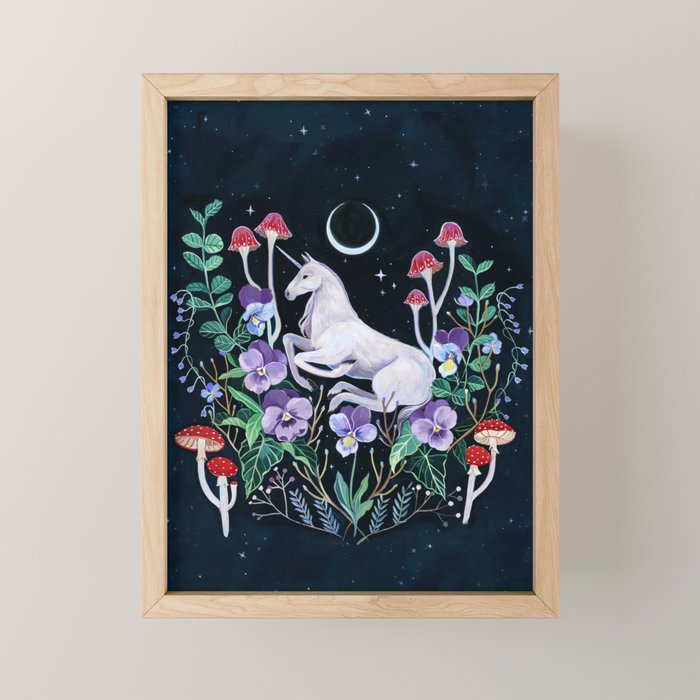 Unicorn Garden Mini Art Print Gallery Image 1