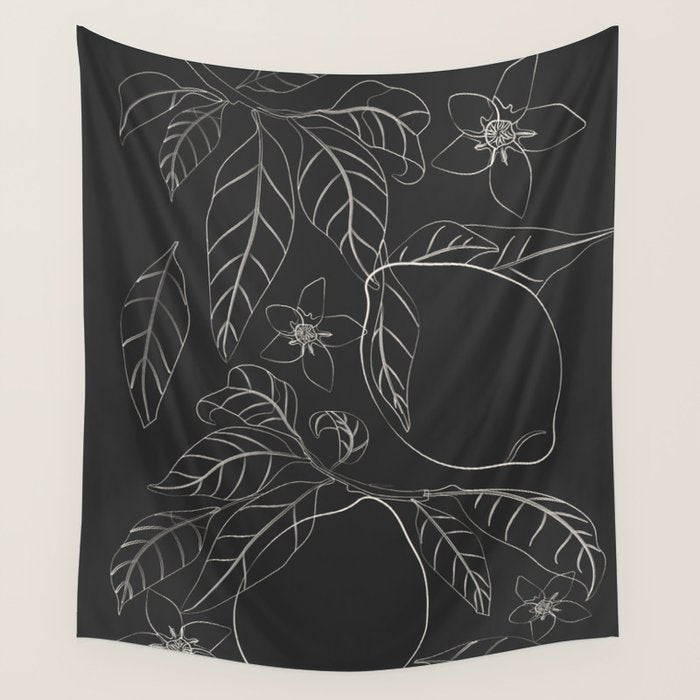 Lemons - Line Art 1 Wall Tapestry Gallery Image 4