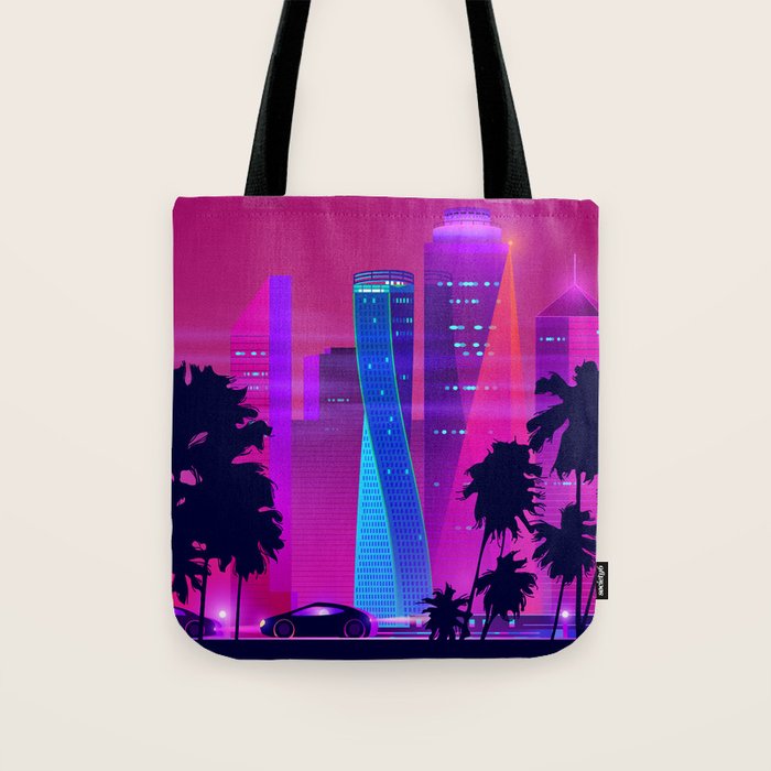 Synthwave Neon City #15: Vice city Tote Bag Gallery Image 1