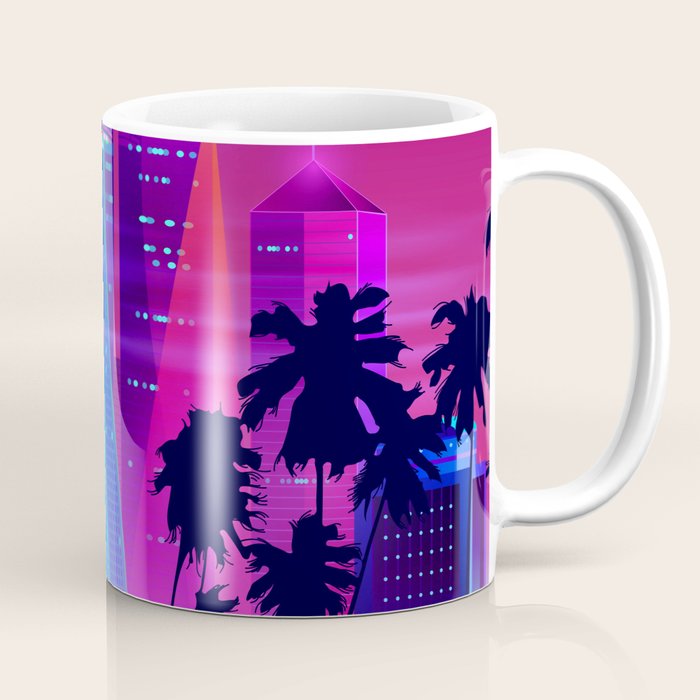 Synthwave Neon City #15: Vice city Coffee Mug Gallery Image 1