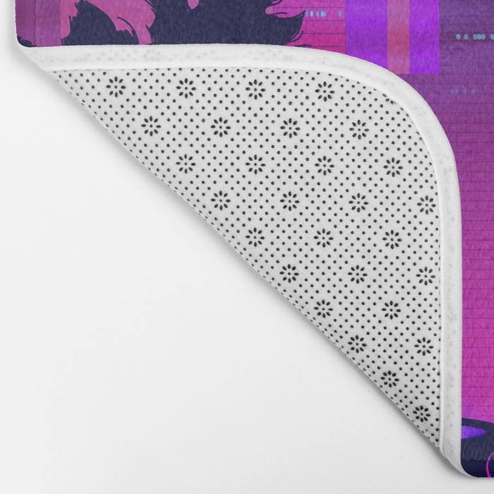 Synthwave Neon City #15: Vice city Bath Mat Gallery Image 2