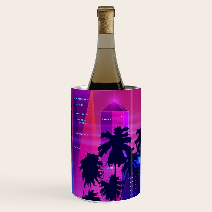 Synthwave Neon City #15: Vice city Wine Chiller Gallery Image 3