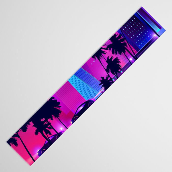 Synthwave Neon City #15: Vice city Table Runner Gallery Image 3