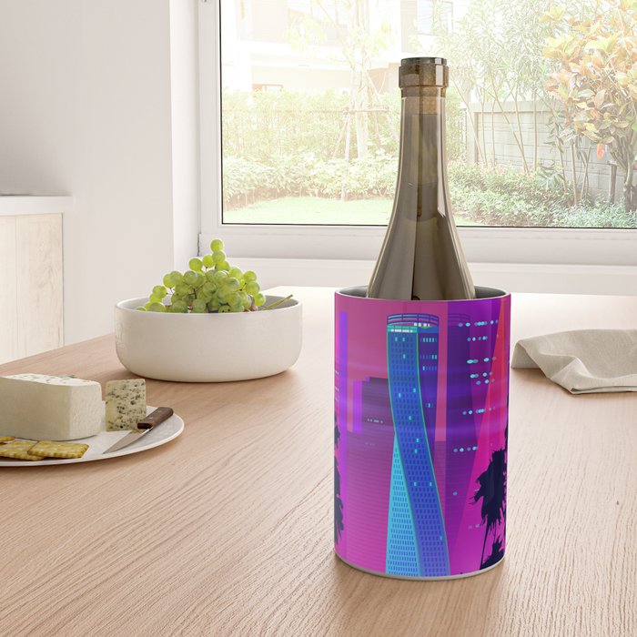 Synthwave Neon City #15: Vice city Wine Chiller Gallery Image 4