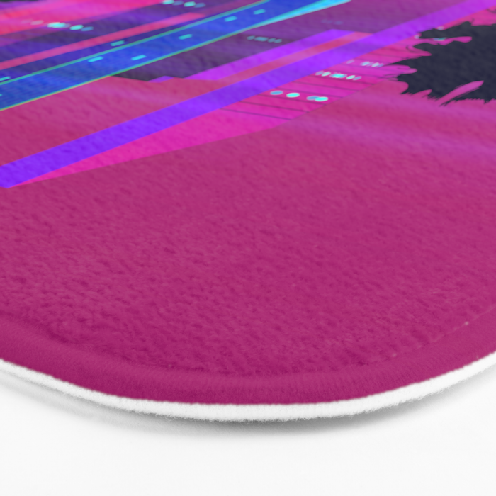 Synthwave Neon City #15: Vice city Bath Mat Gallery Image 3