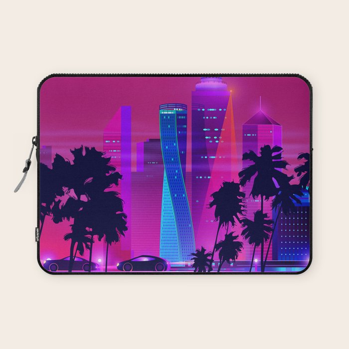 Synthwave Neon City #15: Vice city Laptop Sleeve Gallery Image 1