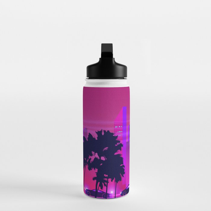 Synthwave Neon City #15: Vice city Water Bottle Gallery Image 3