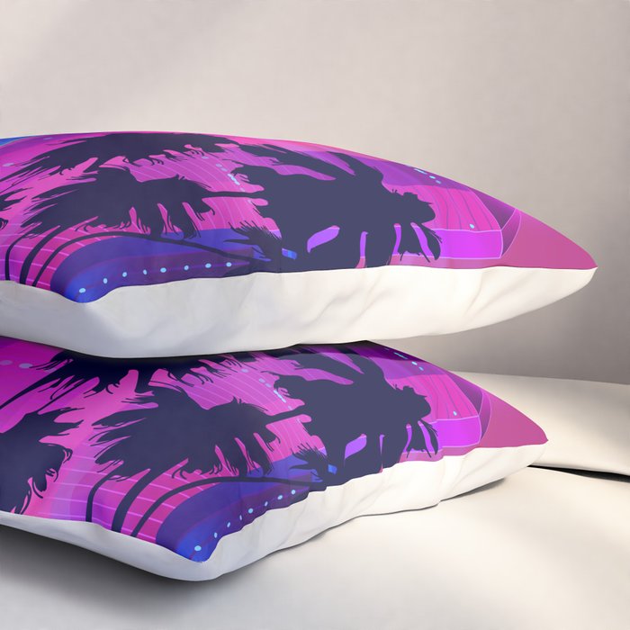 Synthwave Neon City #15: Vice city Pillow Sham Gallery Image 3