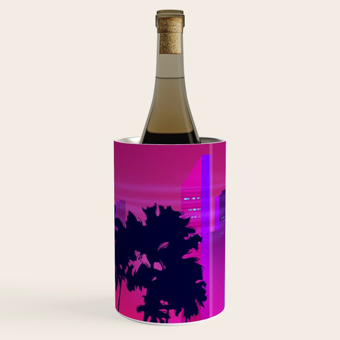 Synthwave Neon City #15: Vice city Wine Chiller Gallery Image 2