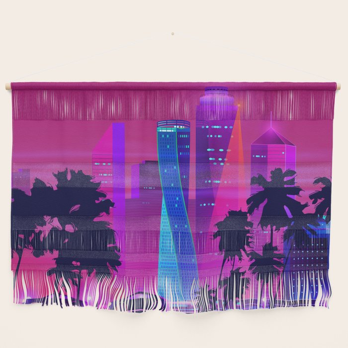 Synthwave Neon City #15: Vice City Wall Hanging