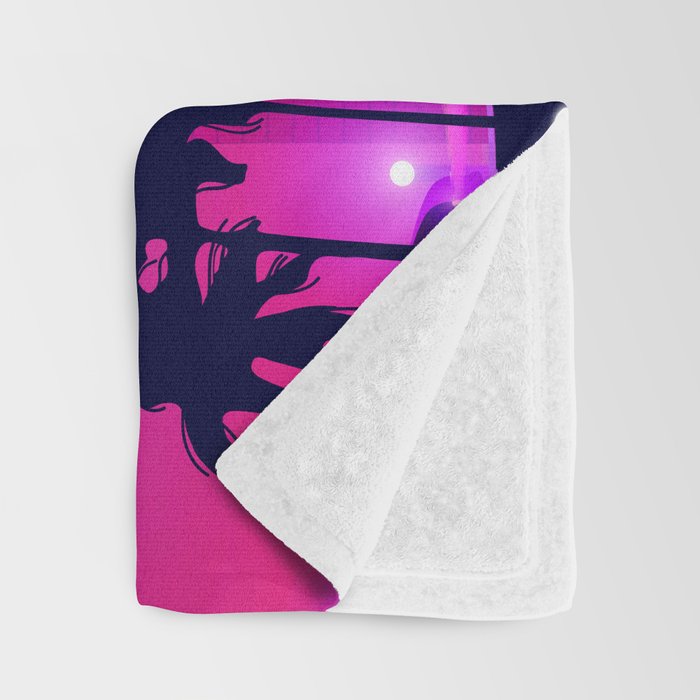 Synthwave Neon City #15: Vice city Throw Blanket Gallery Image 3