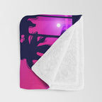 Synthwave Neon City #15: Vice city Throw Blanket Gallery Image 3