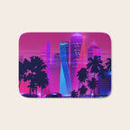Synthwave Neon City #15: Vice city Bath Mat Gallery Image 1