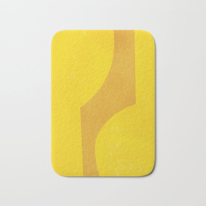 Minimal shape- yellow Bath Mat