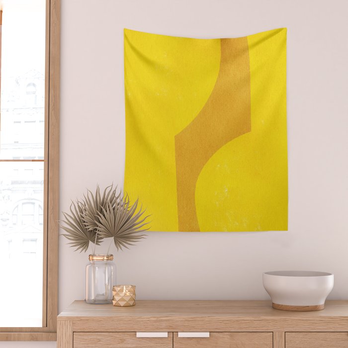 Minimal shape- yellow Wall Tapestry Gallery Image 2