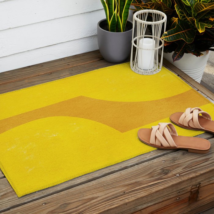 Minimal shape- yellow Outdoor Rug Gallery Image 2