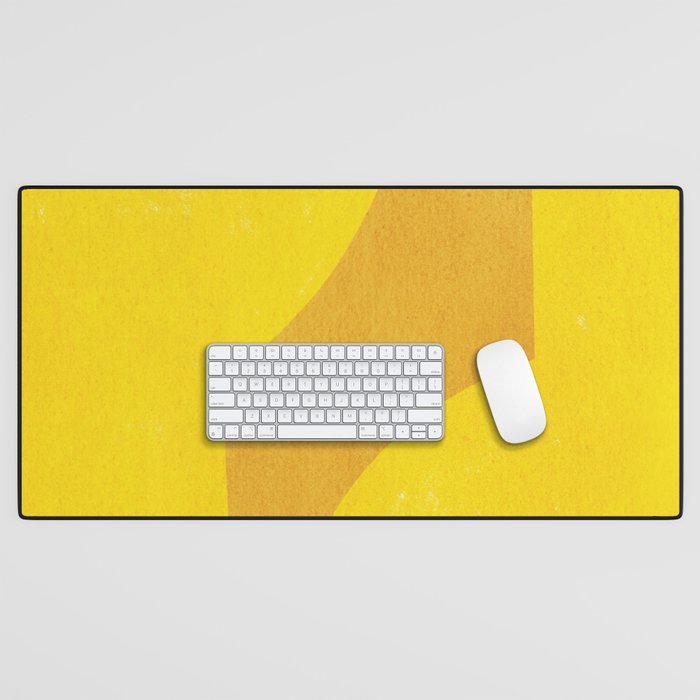Minimal shape- yellow Desk Mat Gallery Image 1