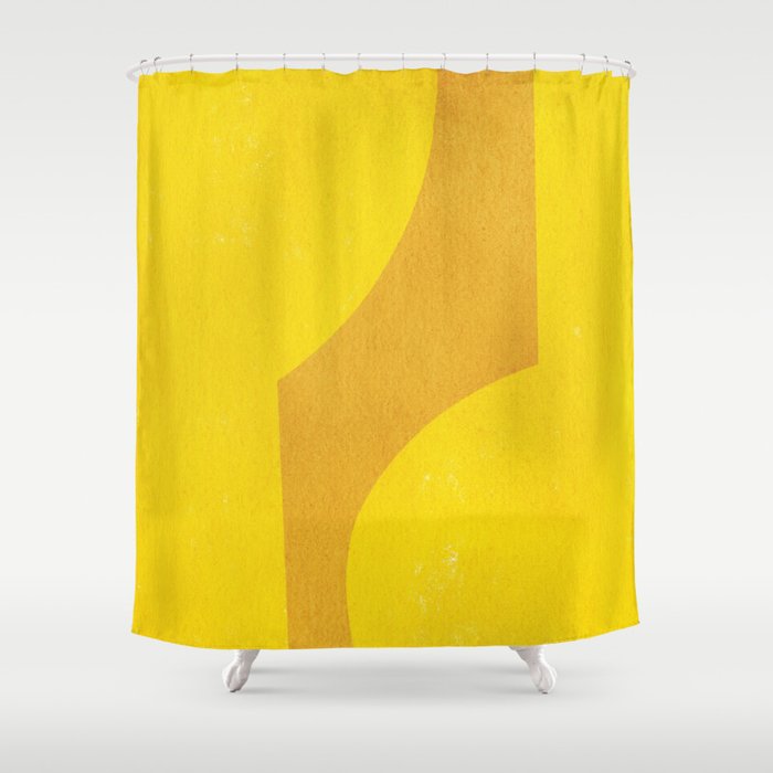 Minimal shape- yellow Shower Curtain Gallery Image 1