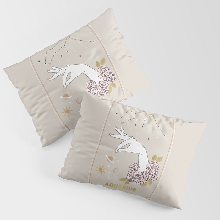 Aquarius Zodiac Sign Pillow Sham Gallery Image 3