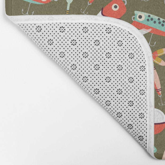 Fishing Lures Green Bath Mat Gallery Image 2