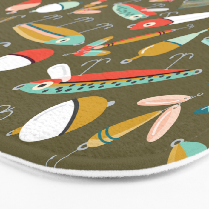 Fishing Lures Green Bath Mat Gallery Image 3