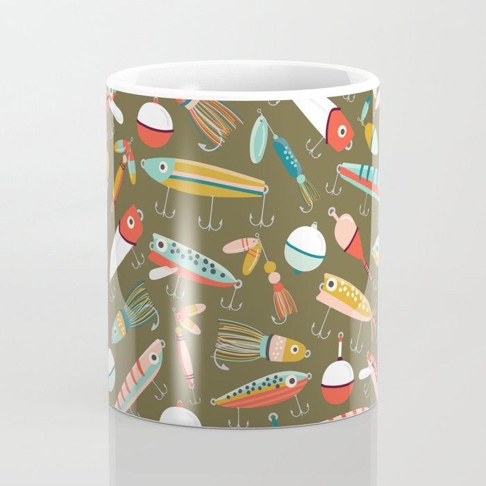 Fishing Lures Green Coffee Mug Gallery Image 4