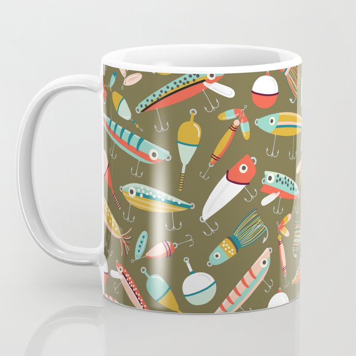 Fishing Lures Green Coffee Mug Gallery Image 3
