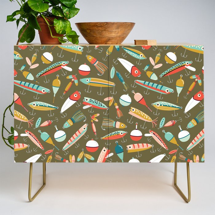Fishing Lures Green Credenza Gallery Image 1
