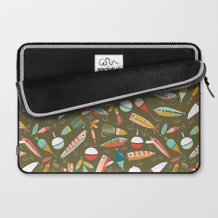 Fishing Lures Green Laptop Sleeve Gallery Image 2