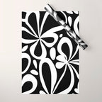 Abstract black and white flower art pattern Wrapping Paper Gallery Image 1