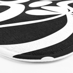 Abstract black and white flower art pattern Bath Mat Gallery Image 3