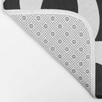 Abstract black and white flower art pattern Bath Mat Gallery Image 2