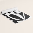 Abstract black and white flower art pattern Yoga Mat Gallery Image 2