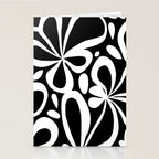 Abstract black and white flower art pattern Stationery Card Gallery Image 2