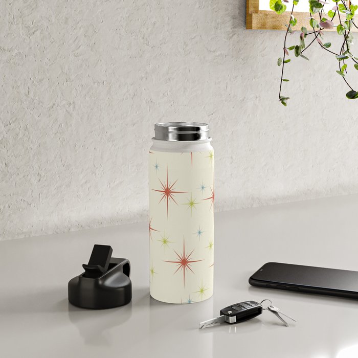 Mid Century Modern Stars 1950s Colors Water Bottle Gallery Image 4