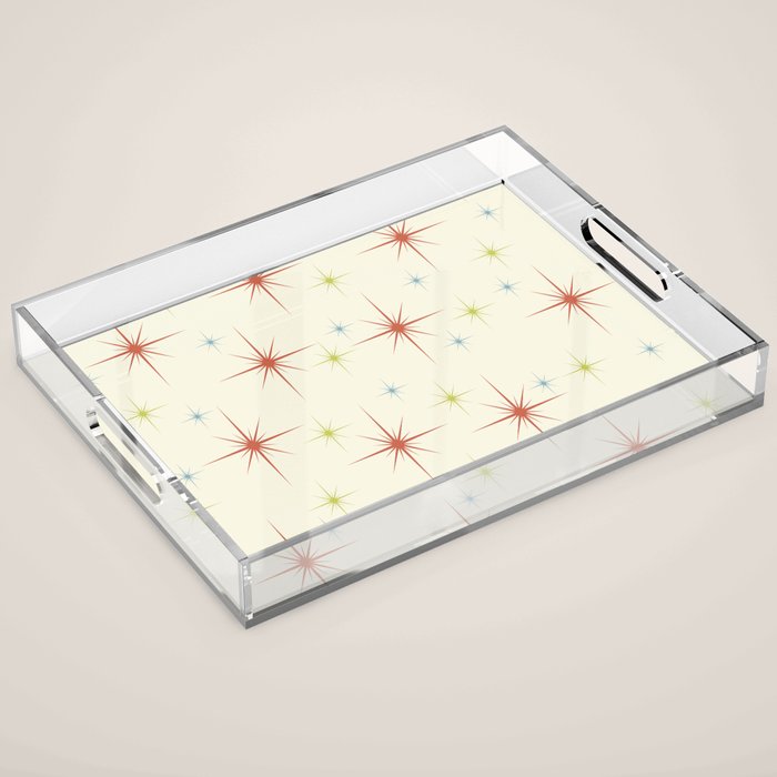 Mid Century Modern Stars 1950s Colors Acrylic Tray Gallery Image 1
