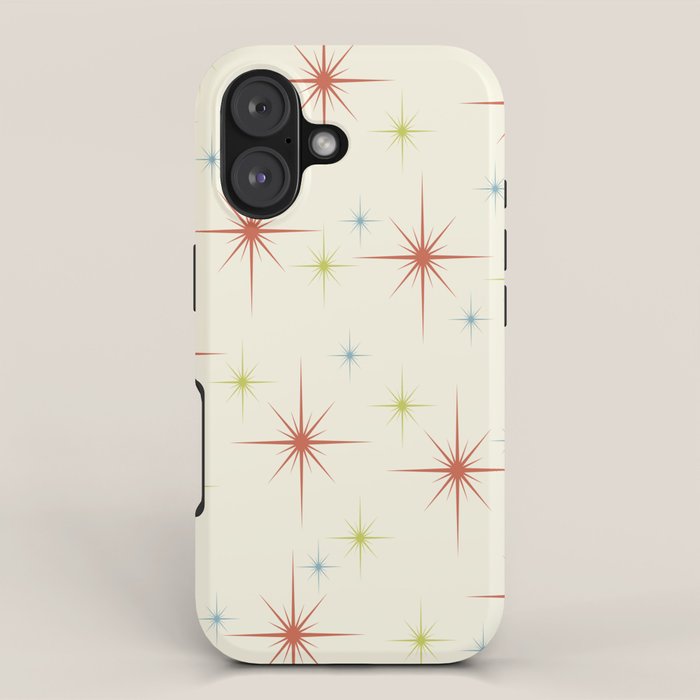 Mid Century Modern Stars 1950s Colors iPhone Case Gallery Image 1