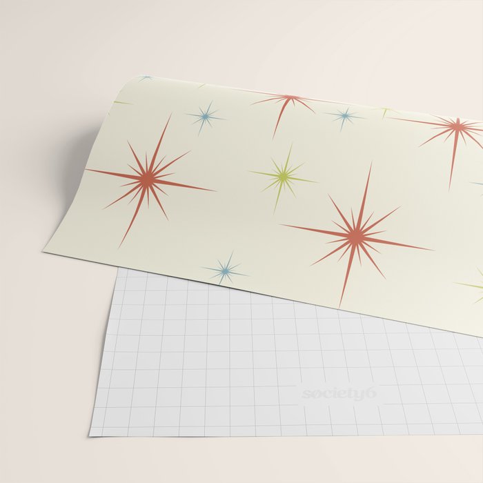 Mid Century Modern Stars 1950s Colors Wrapping Paper Gallery Image 2
