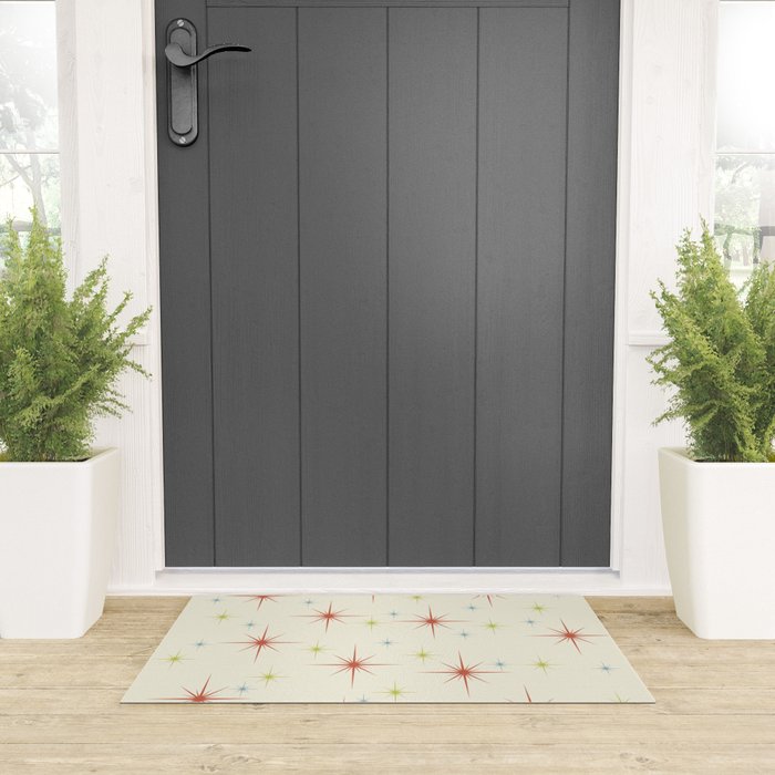 Mid Century Modern Stars 1950s Colors Welcome Mat Gallery Image 3