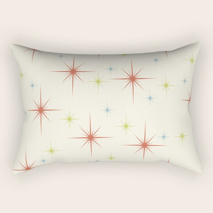 Mid Century Modern Stars 1950s Colors Rectangular Pillow Gallery Image 1