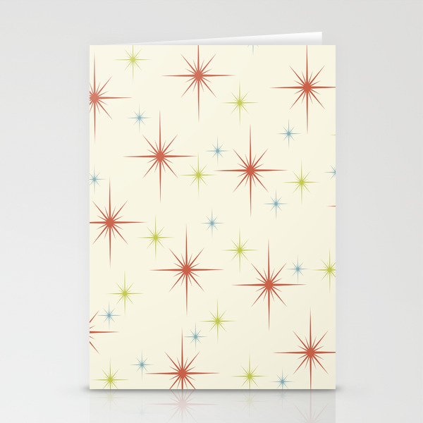 Mid Century Modern Stars 1950s Colors Stationery Card Gallery Image 2