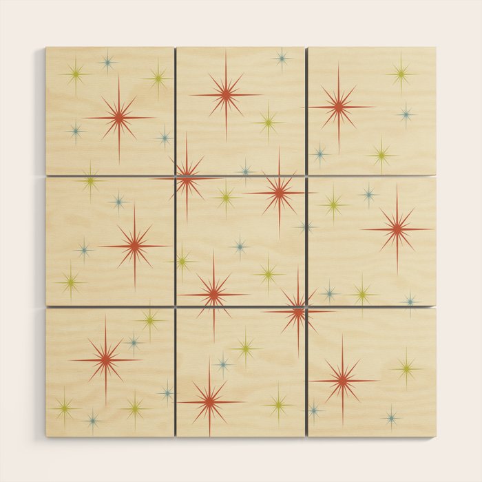 Mid Century Modern Stars 1950s Colors Wood Wall Art Gallery Image 1