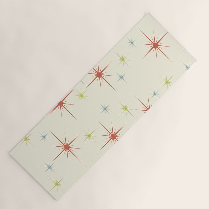 Mid Century Modern Stars 1950s Colors Yoga Mat Gallery Image 1