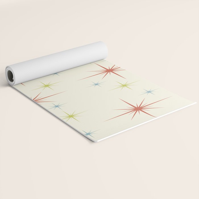 Mid Century Modern Stars 1950s Colors Yoga Mat Gallery Image 2