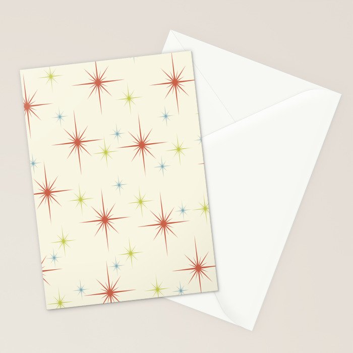 Mid Century Modern Stars 1950s Colors Stationery Card Gallery Image 2