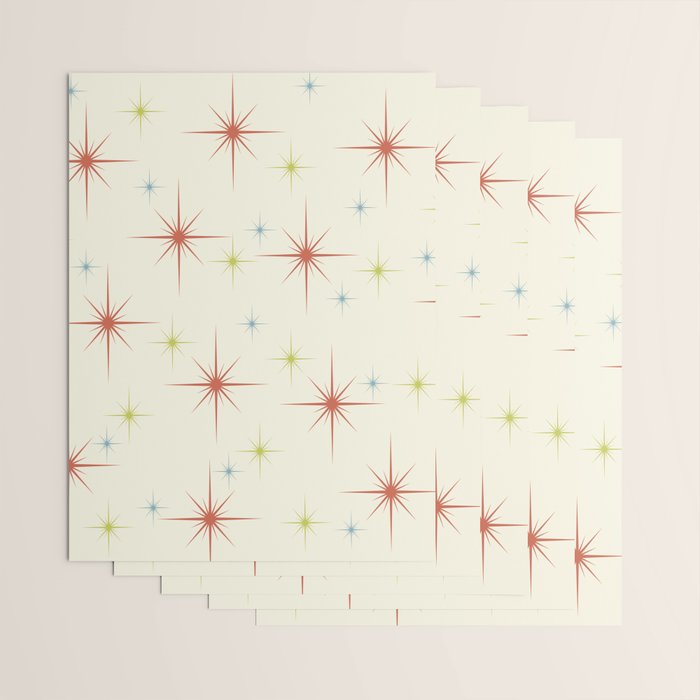 Mid Century Modern Stars 1950s Colors Wrapping Paper Gallery Image 3