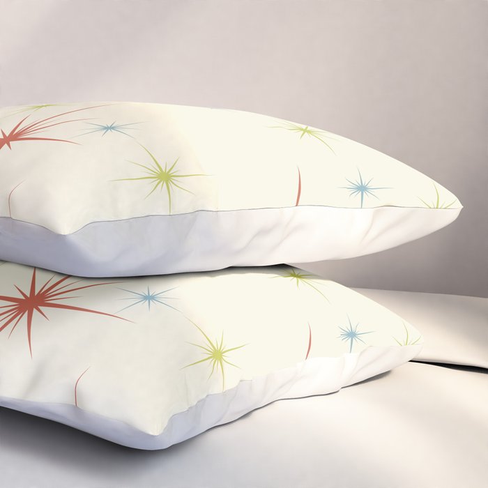 Mid Century Modern Stars 1950s Colors Pillow Sham Gallery Image 3