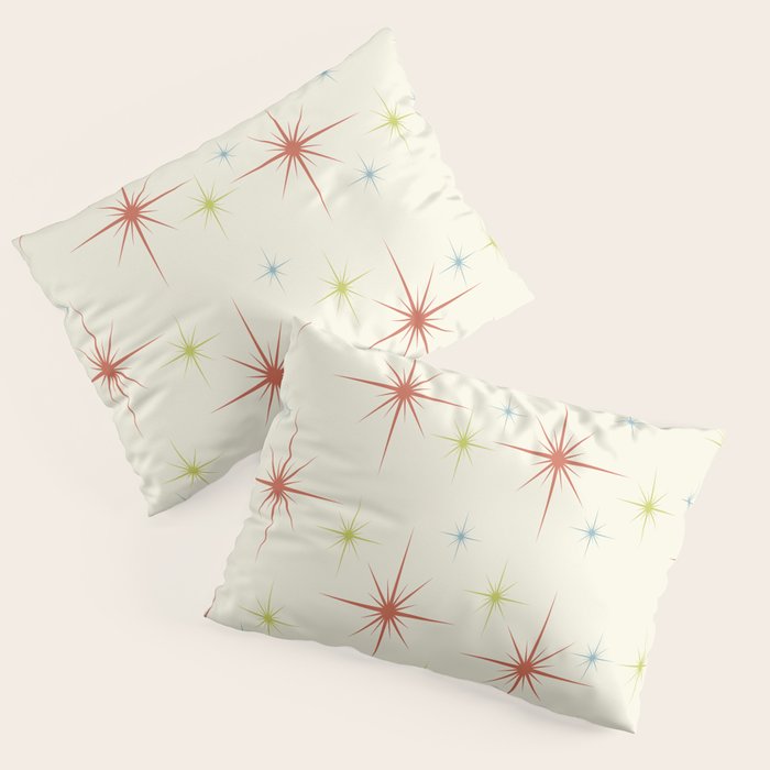 Mid Century Modern Stars 1950s Colors Pillow Sham Gallery Image 3