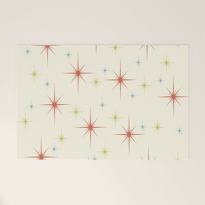 Mid Century Modern Stars 1950s Colors Welcome Mat